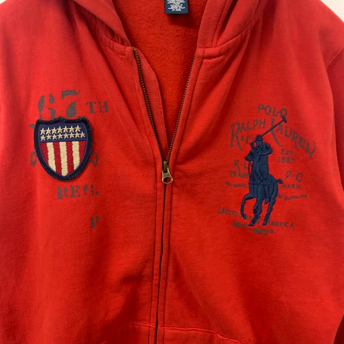 폴로 랄프로렌 빅포니 레드 후드집업 상품이미지4