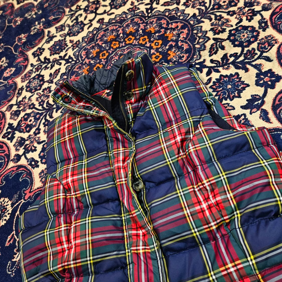 타미힐피거 타탄체크 덕다운 패딩 베스트 M size 상품이미지2