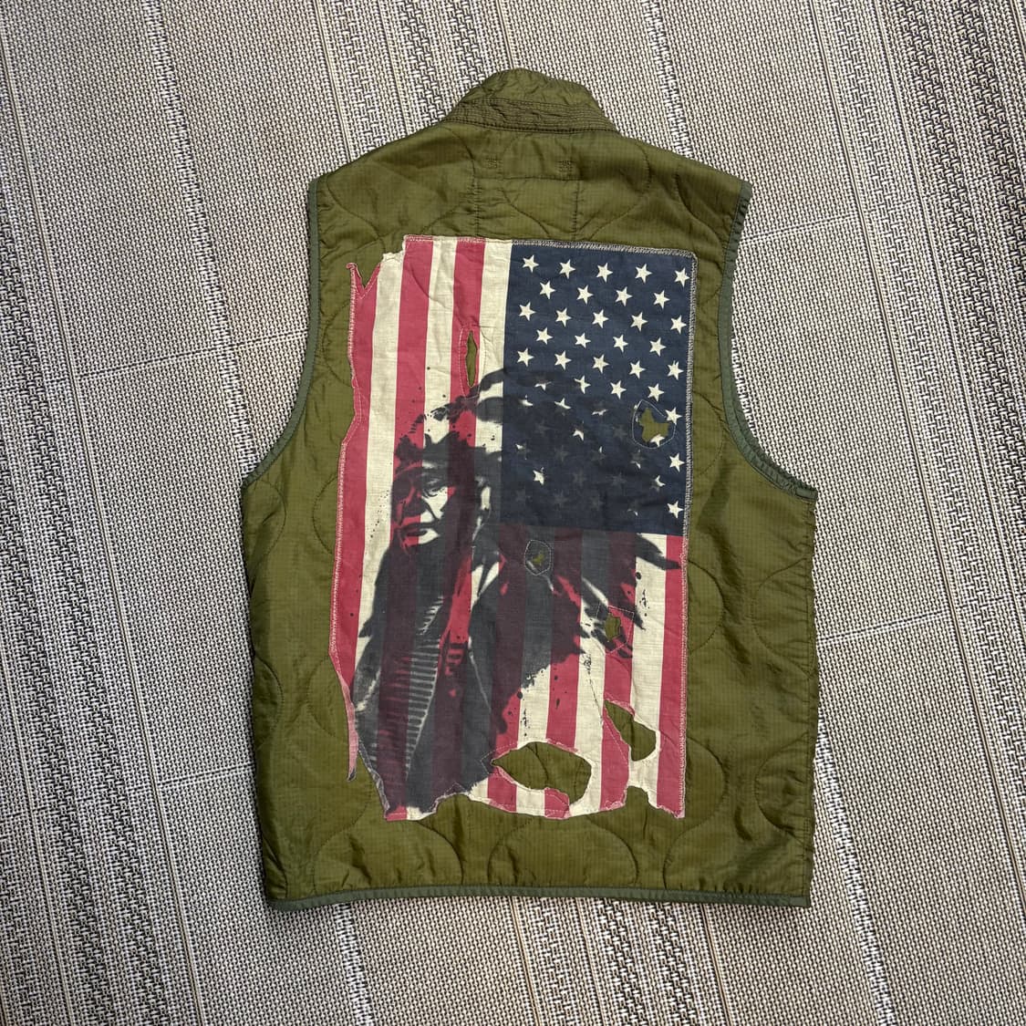 데님 앤 서플라이 랄프 로렌 성조기 & 인디안 퀼팅 밀리터리 베스트 상품이미지1