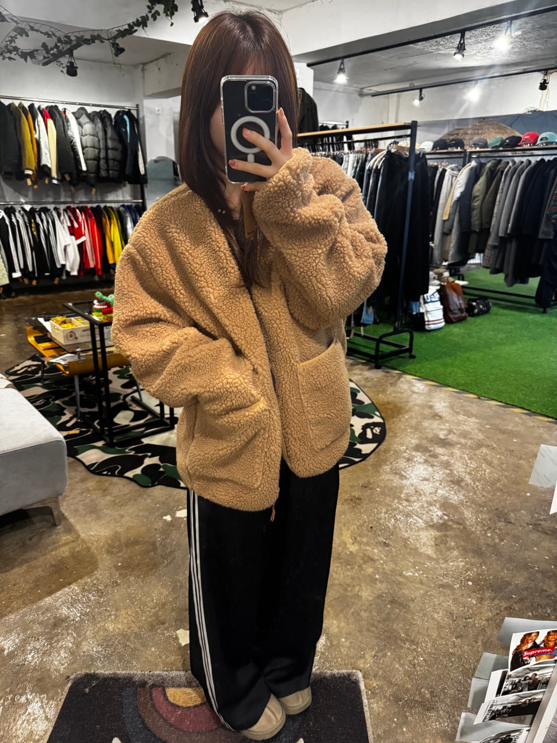 스튜디오 톰보이 브이넥 플리스 자켓 상품이미지1