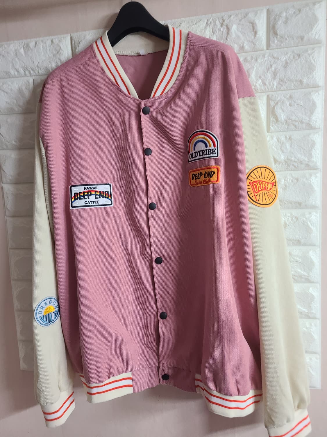 DEEP END 핑크 코듀로이 야구 점퍼 상품이미지1