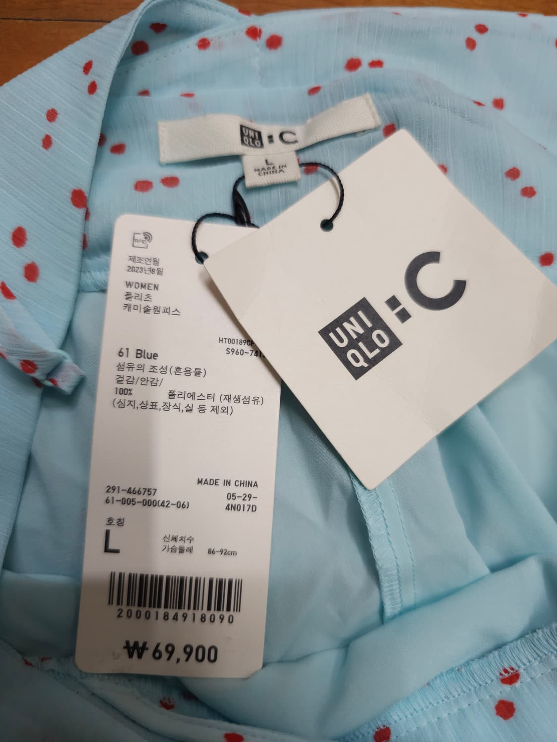 새상품)UNIQLO:C 플리츠 캐미솔 원피스 L 상품이미지5