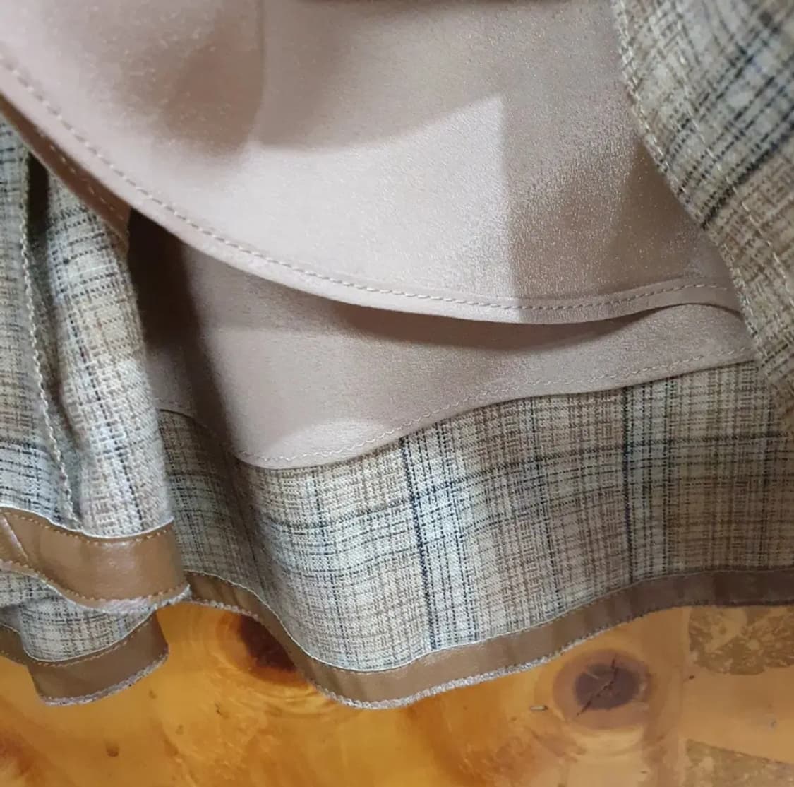 741) 한섬 시스템 체크 롱 치마 스커트 상품이미지3