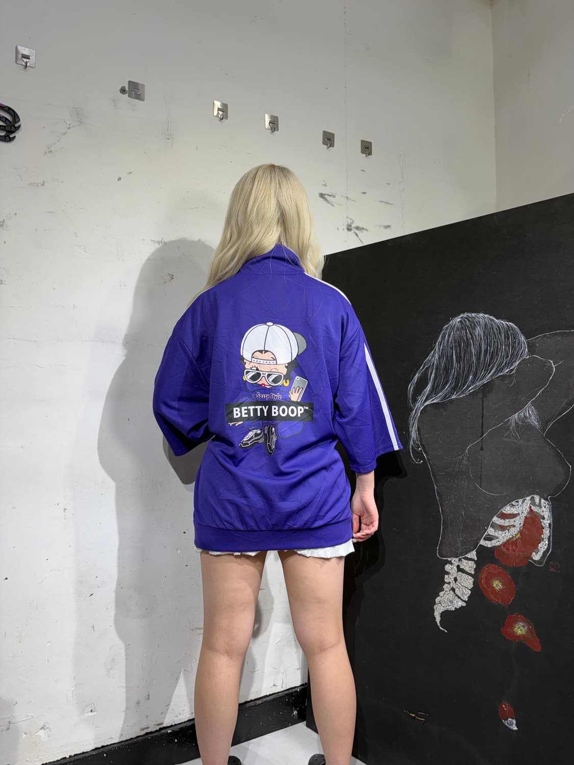 Jpn 베티붑 프린팅 오버핏 반팔 져지 XL 상품이미지4