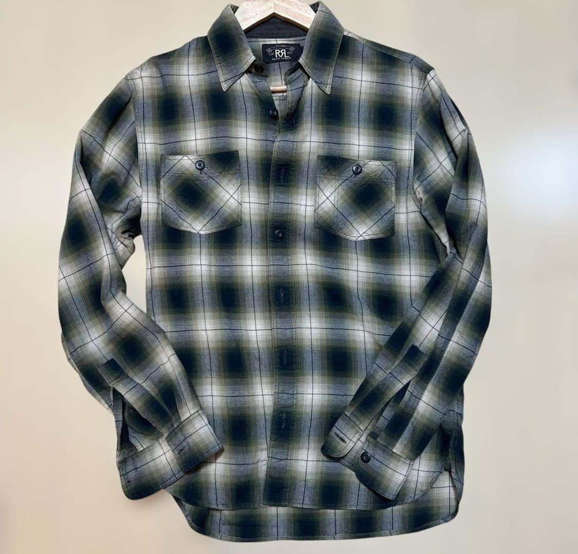 RRL 옴브레 체크 워크셔츠 상품이미지1