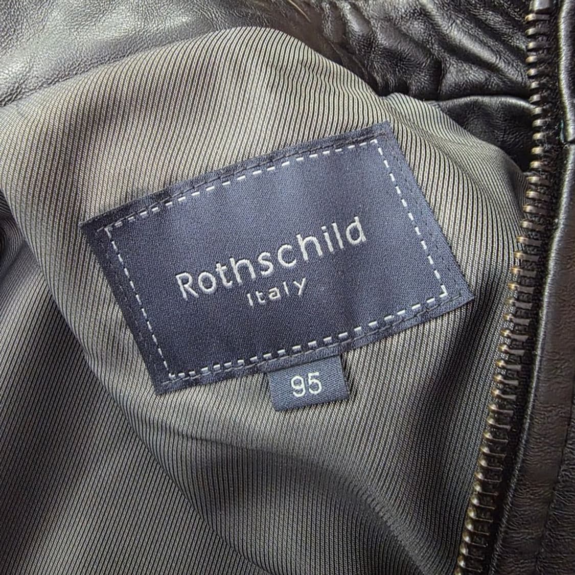 Rothschild Italy 블랙 양가죽 집업 자켓 M 상품이미지5