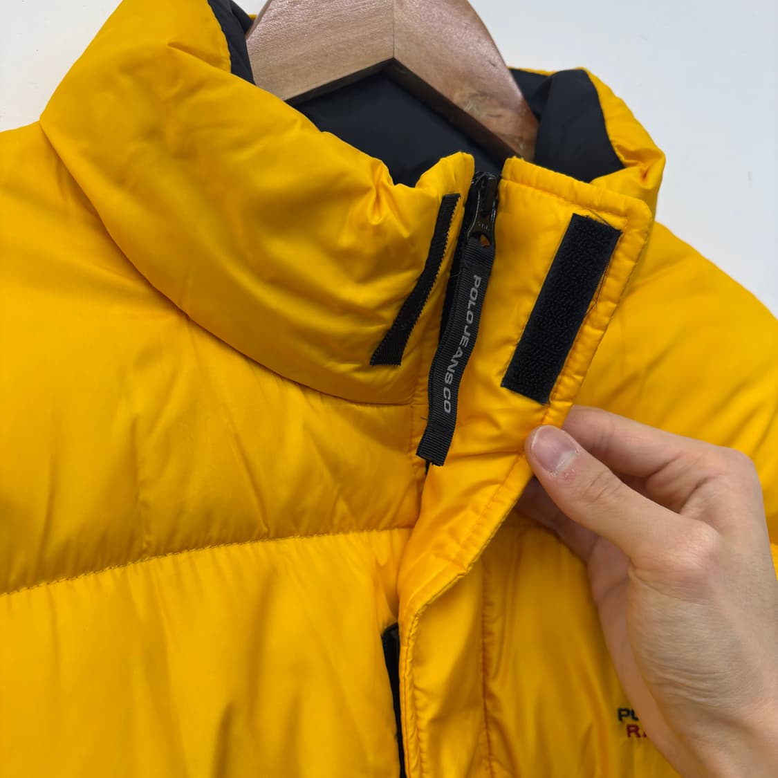 폴로진 노란색 패딩 점퍼 여/L 상품이미지3