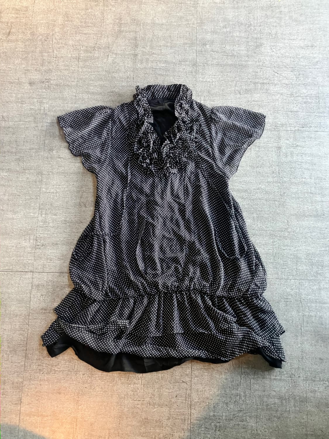 일본빈티지 하구미모리걸 달천깔페어리 러플 캉캉블라우스 상품이미지1