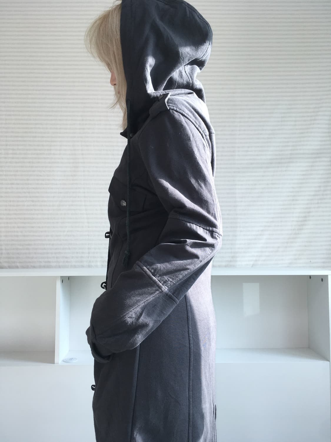 jpn vintage y2k charcoal lace hood stud  상품이미지7