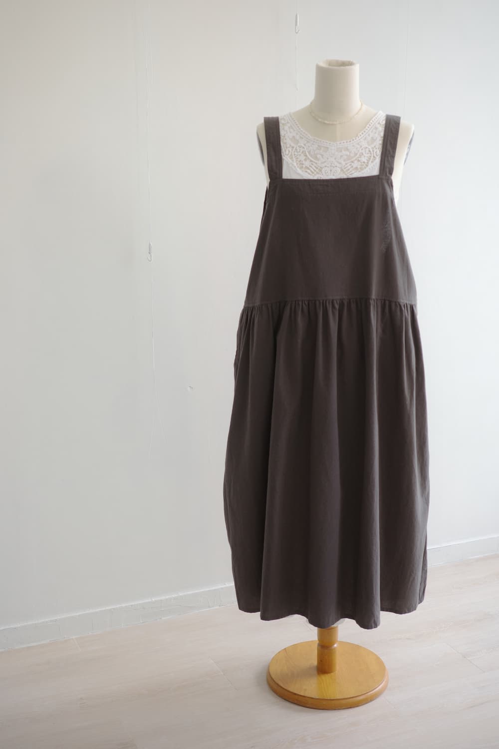 Lutique 차콜 멜방 코튼  롱 원피스 상품이미지1