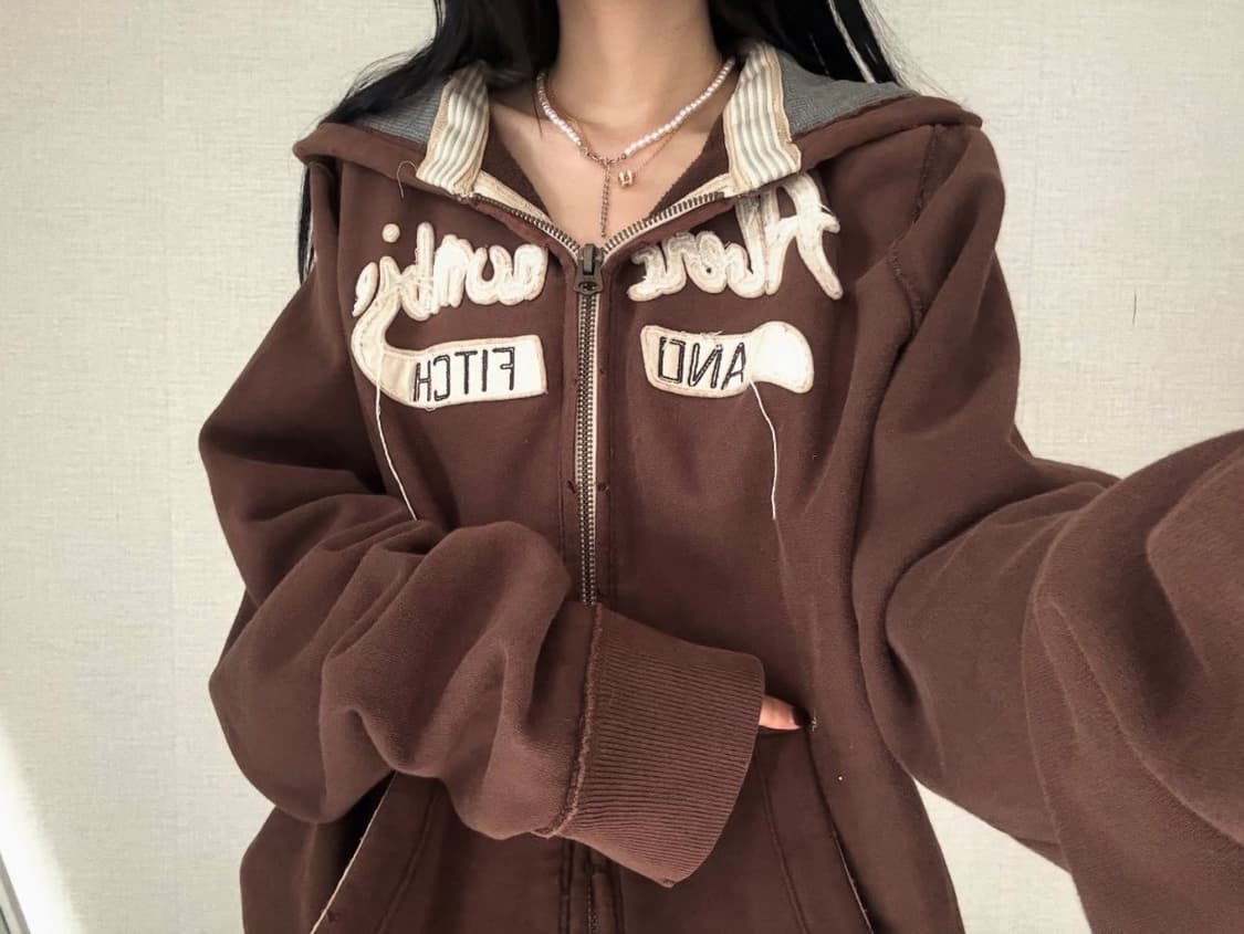 아베크롬비 초코 브라운 후드집업 상품이미지1