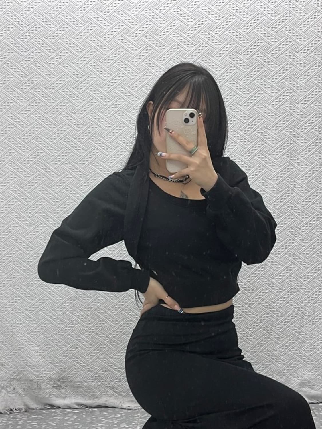 낫노잉 레이어드 볼레로 크롭 스웻셔츠 맨투맨 85 C06283 상품이미지2