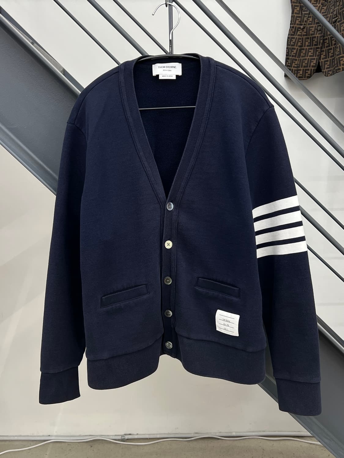 톰브라운 사선완장 코튼 가디건 상품이미지1