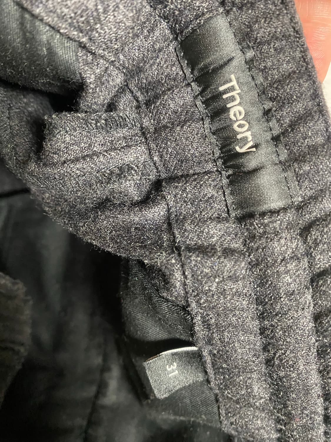 Theory 챠콜 남성 플란넬 울 캐시미어 바지 31 상품이미지3