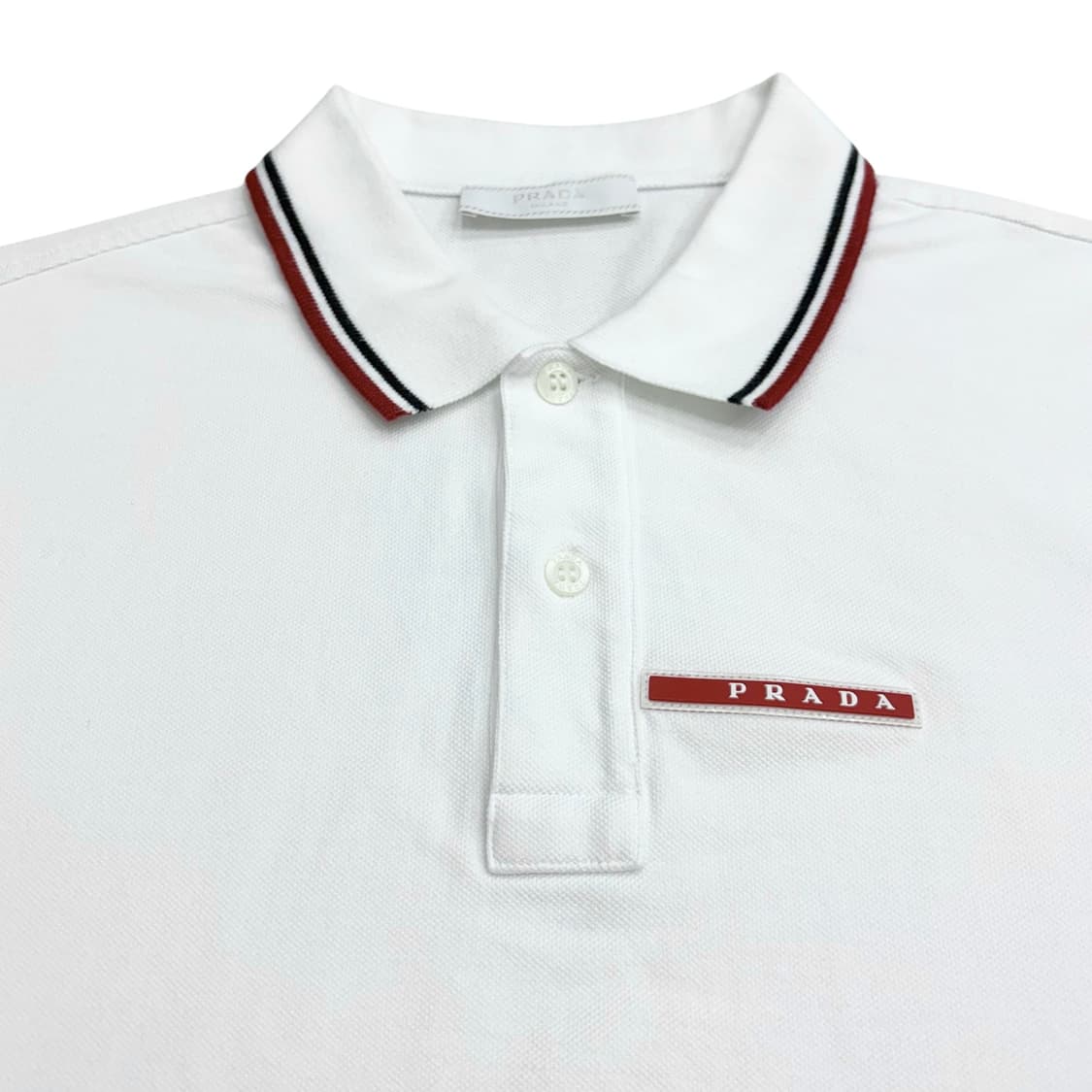 프라다 화이트 반팔 카라티 티셔츠 (M) 상품이미지3
