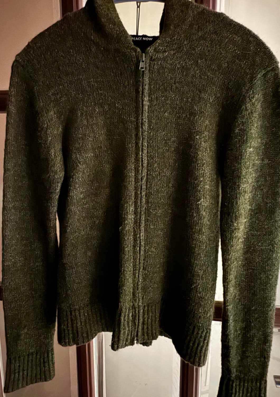택포) peace now 올리브 니트집업 상품이미지3
