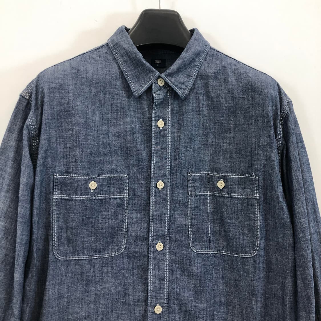 유니클로 샴브레이 워크셔츠 L 상품이미지2