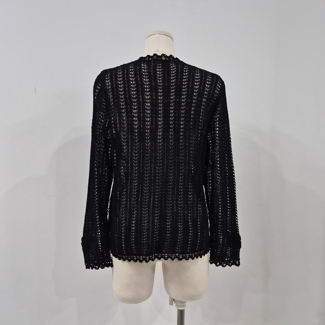 CORROSE 블랙 크로쉐 플라워 니트 가디건  상품이미지2