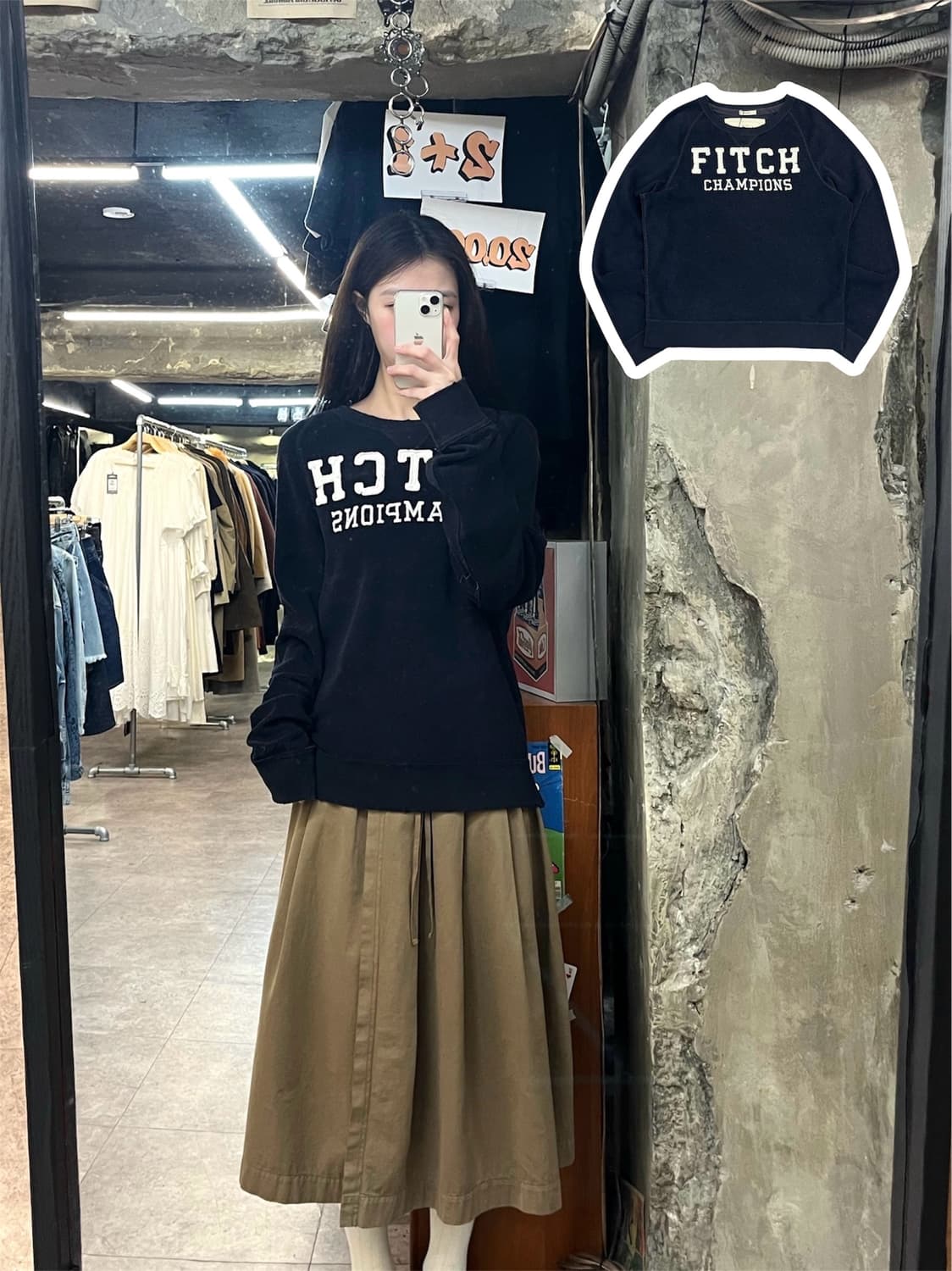 아베크롬비 맨투맨 네이비 M #csz3907 상품이미지1