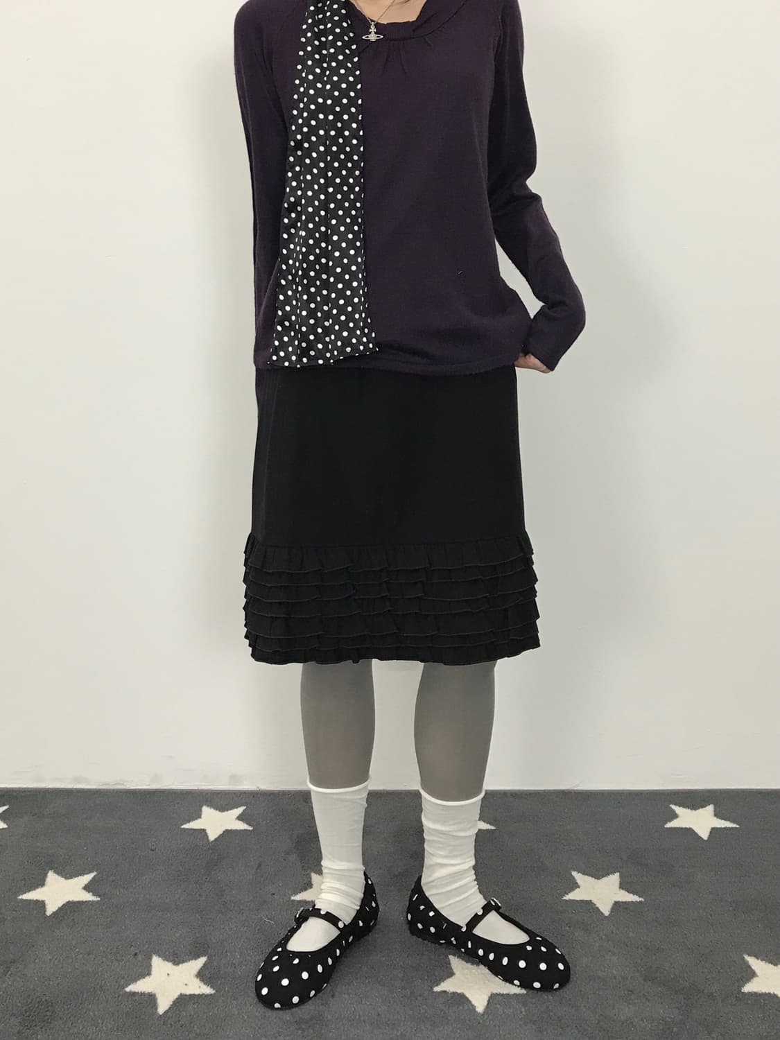 Jpn Black Ruffle Hem Skirt 상품이미지3