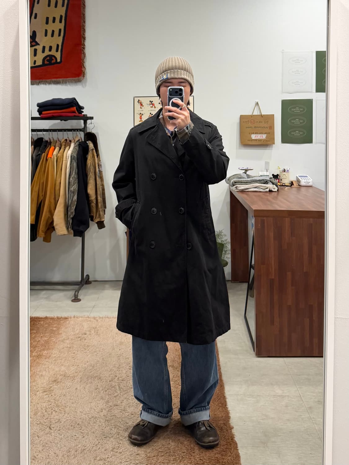 Houston 휴스턴 페이딩 블랙 밀리터리 코트 상품이미지2