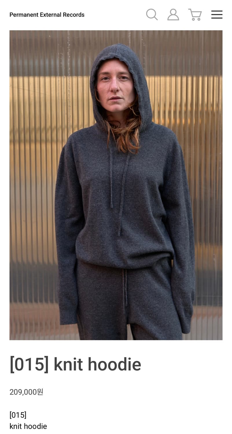 knit hoodie gray 상품이미지1