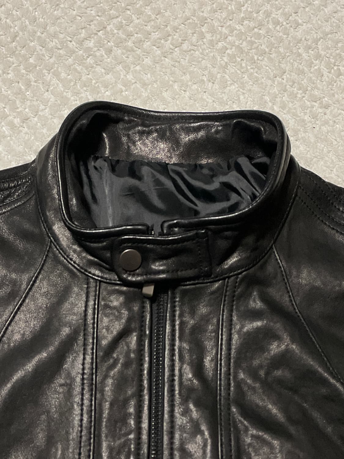 광희시장 웨스턴 무드 램스킨 양가죽 절개 레더 자켓 상품이미지5