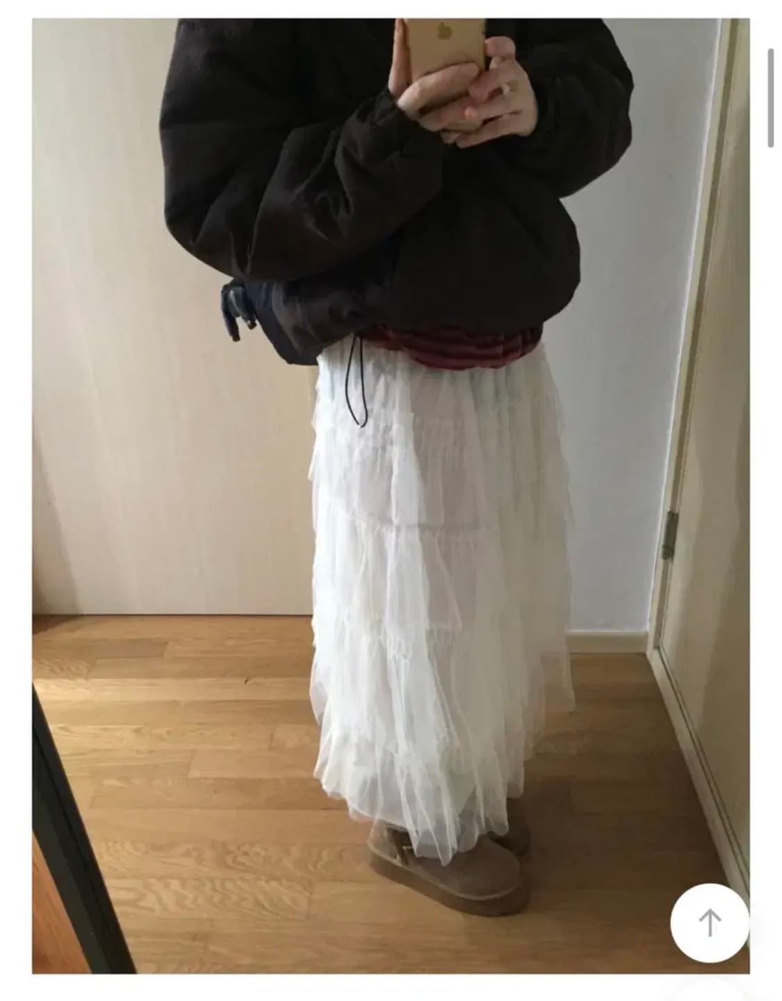 더기 레이스 티어드 롱스커트 크림 no 상품이미지4