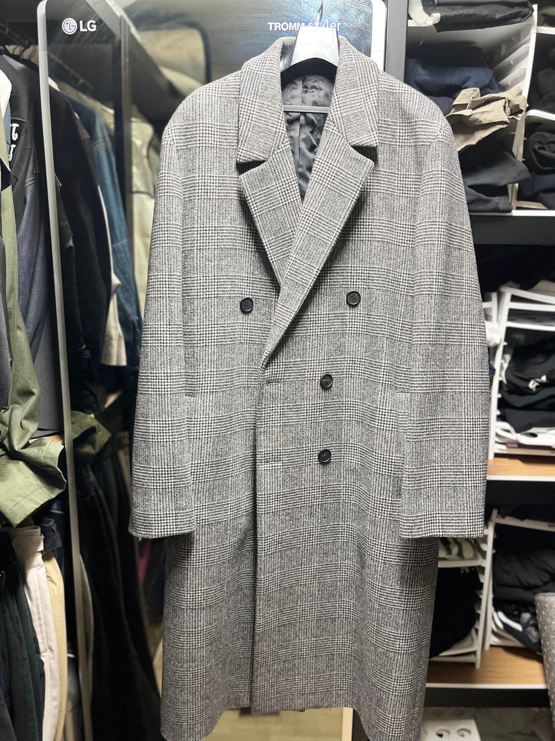 드로우핏 겨울 더블 코트 글렌체크 XL 상품이미지5