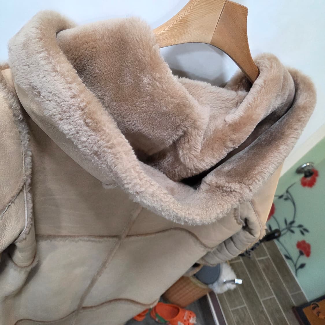 로보 시어링 후드 롱 무스탕 상품이미지3