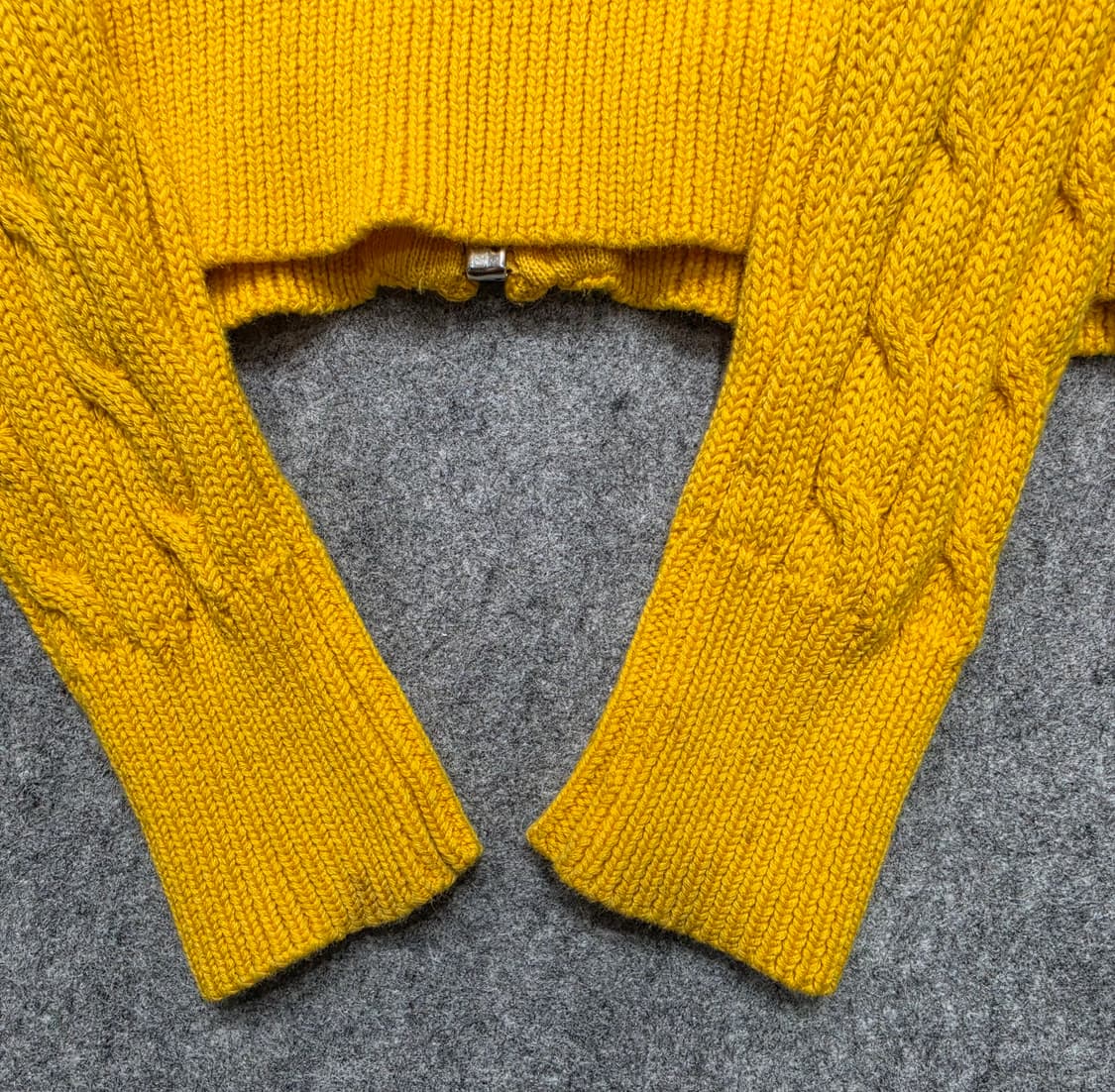 폴로 랄프로렌 스포츠 꽈배기 케이블 니트 집업 옐로우 S 상품이미지8