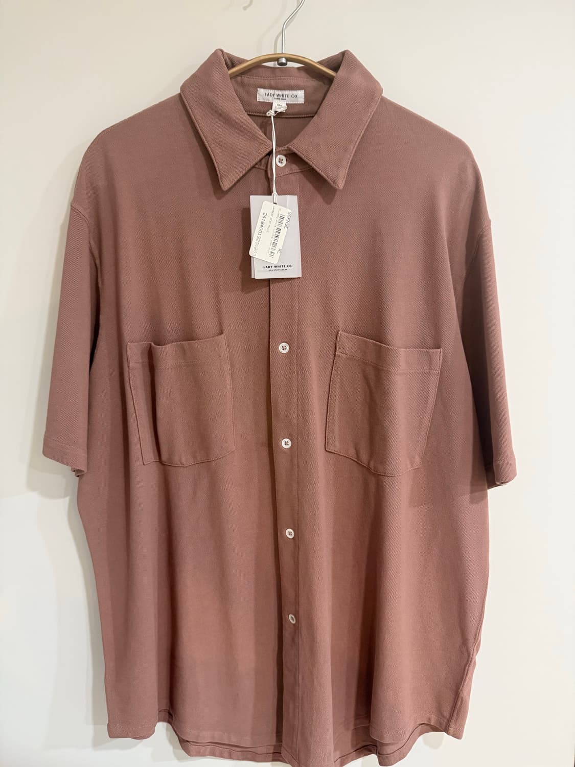 [XL] 레이디 화이트 핑크 스프레드 칼라 셔츠 상품이미지6