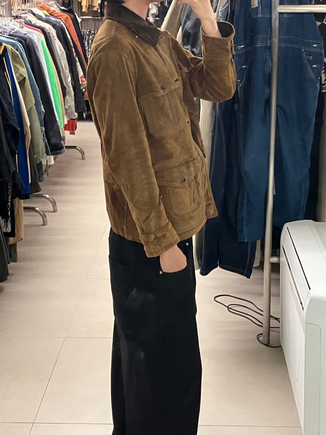 폴로 랄프로렌 스웨이드 송아지가죽 헌팅 자켓 L 상품이미지10