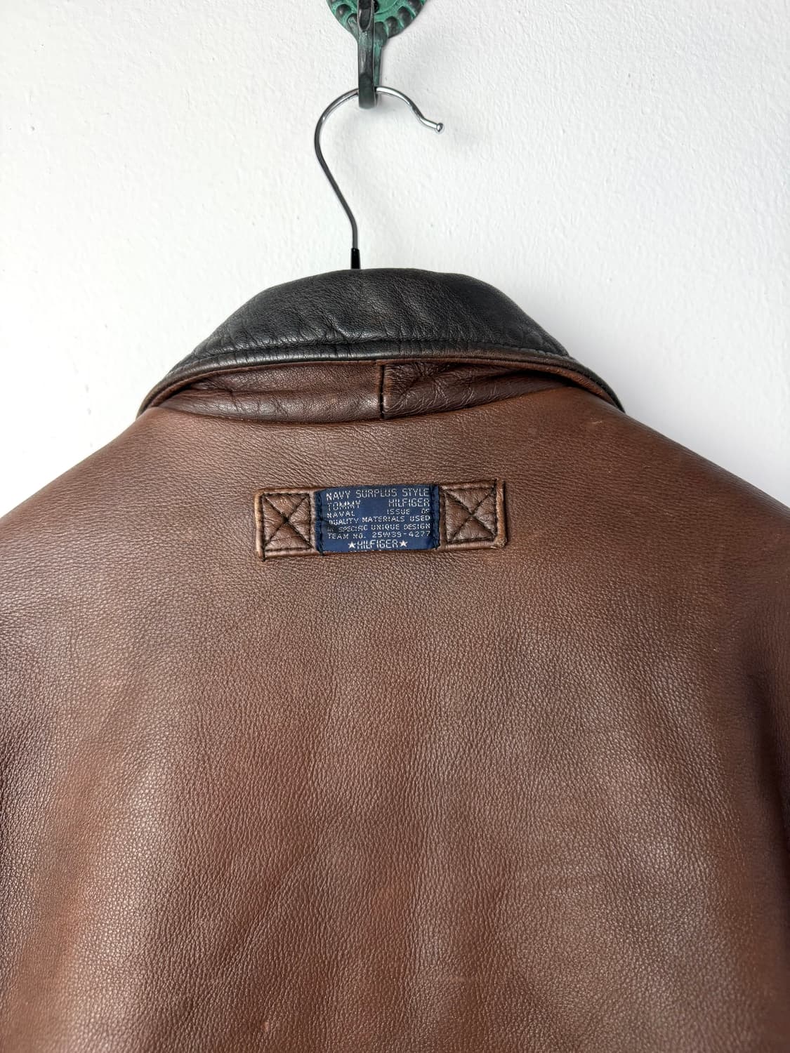 90s 타미힐피거 레더 라이더 자켓 상품이미지4