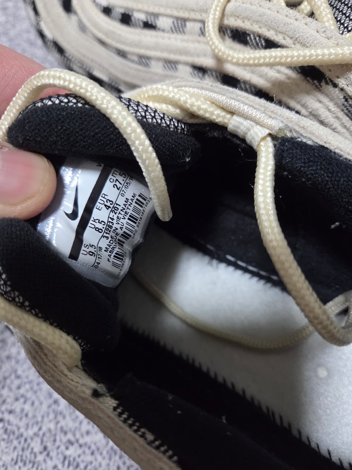 나이키 한정판 맥스97 체크 275사이즈 상품이미지3