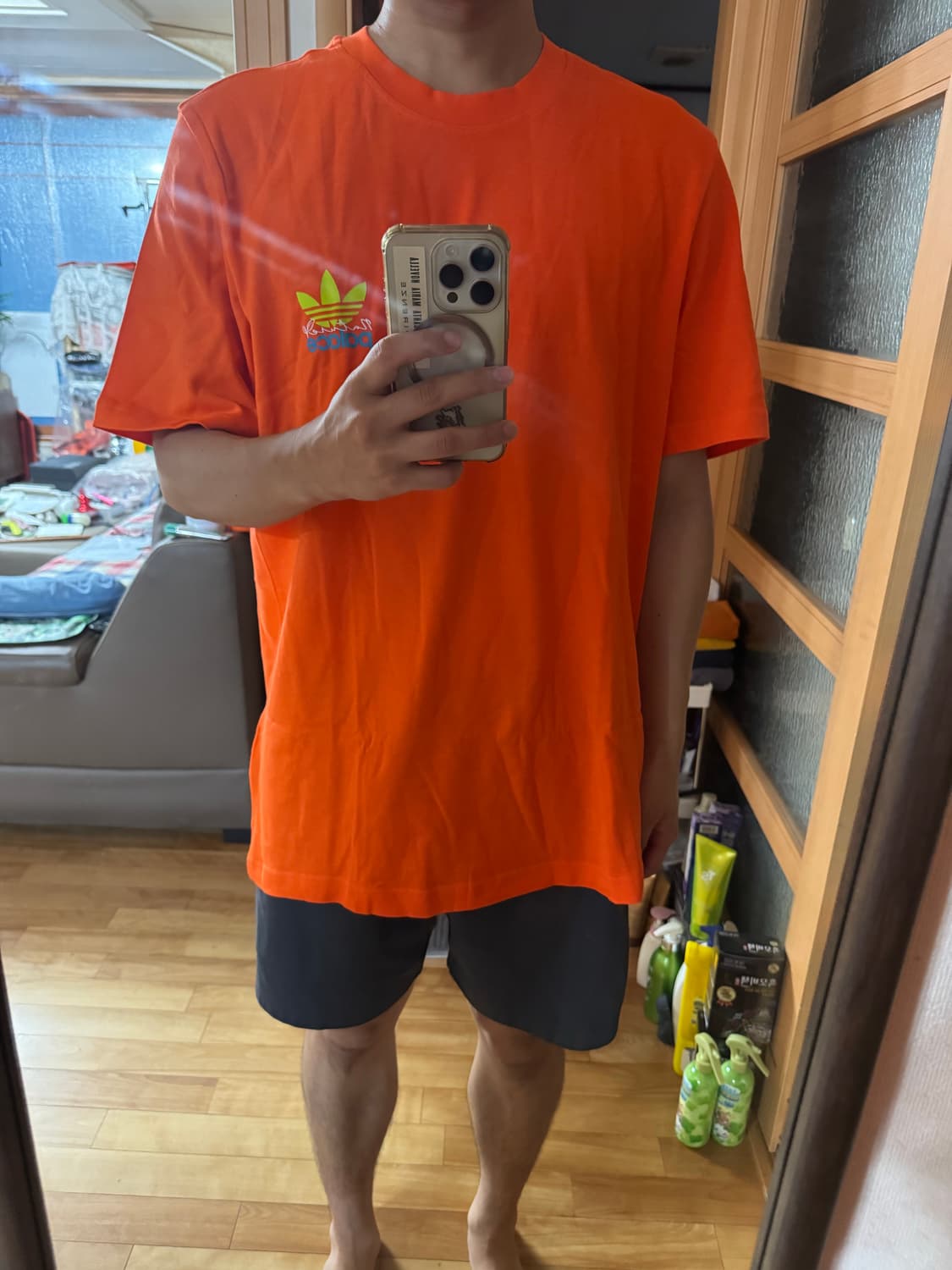 새상품 팔라스 아디다스 티셔츠 오렌지 L 상품이미지6