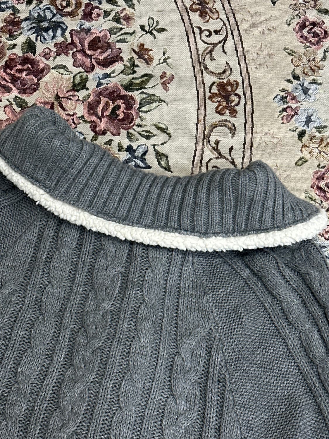 일본빈티지 케이블 니트 버튼 케이프 사와코 모리걸 케이프 판초 코트 상품이미지6