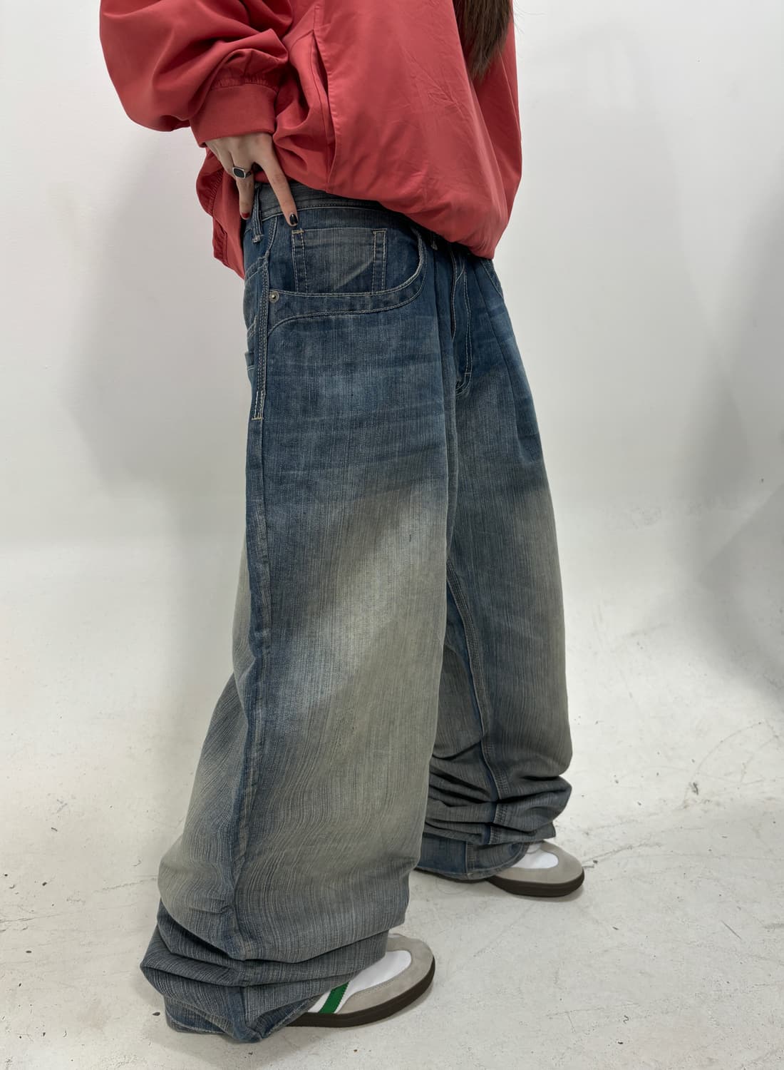 90s 울트스쿨 빈티지 블루워싱자수 상품이미지3