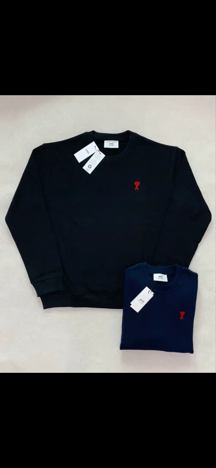 새상품) 아미 맨투맨 논기모 스몰로고 남녀공용 / 그레이,블랙,네이비 상품이미지3