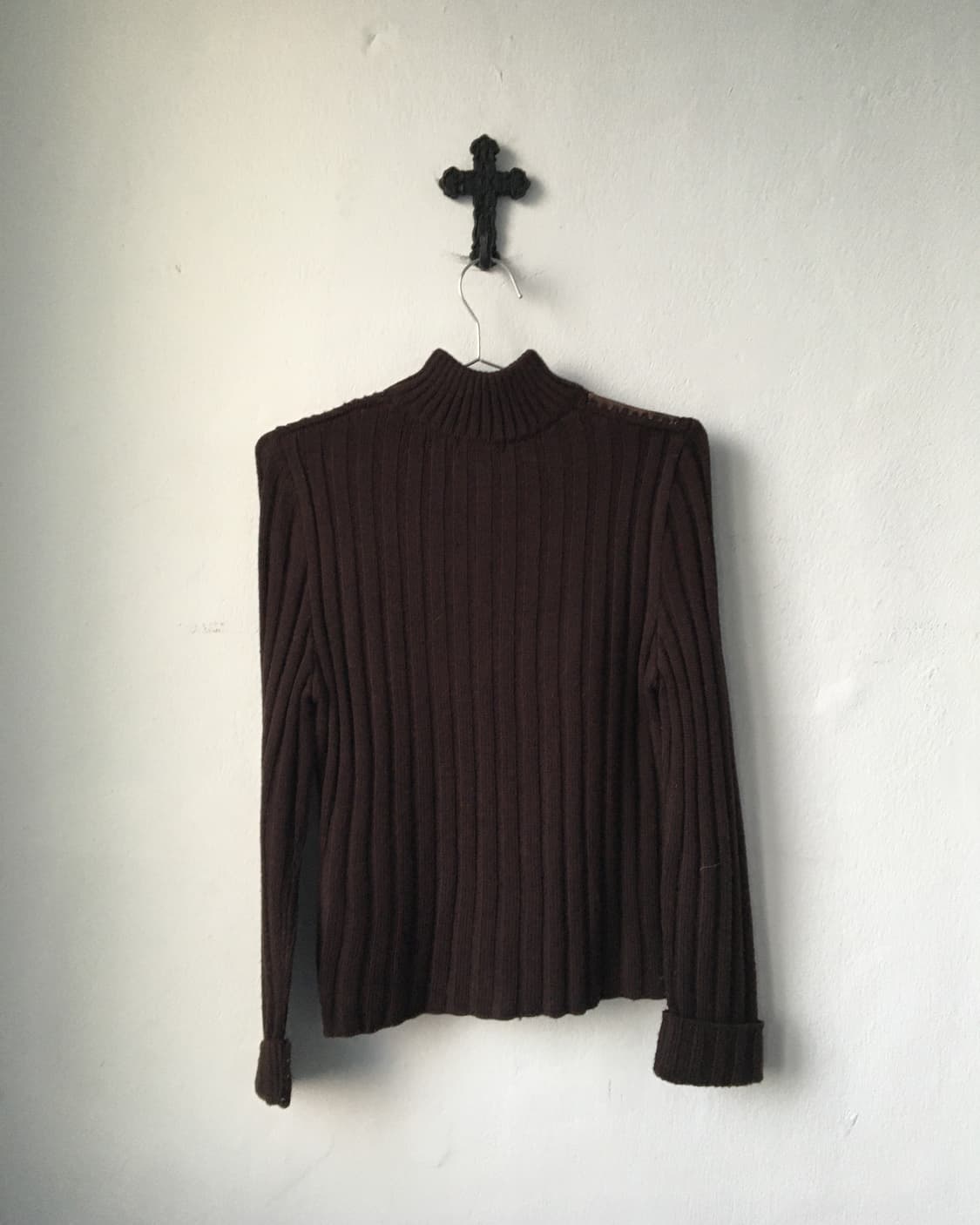 Suede layered ribbed knit zip up 상품이미지3