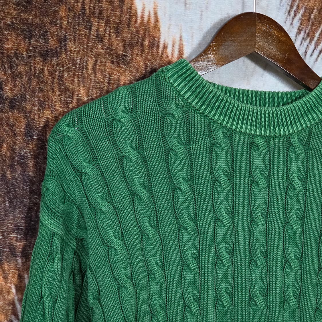 빈티지 그린 꽈배기 니트 상품이미지2