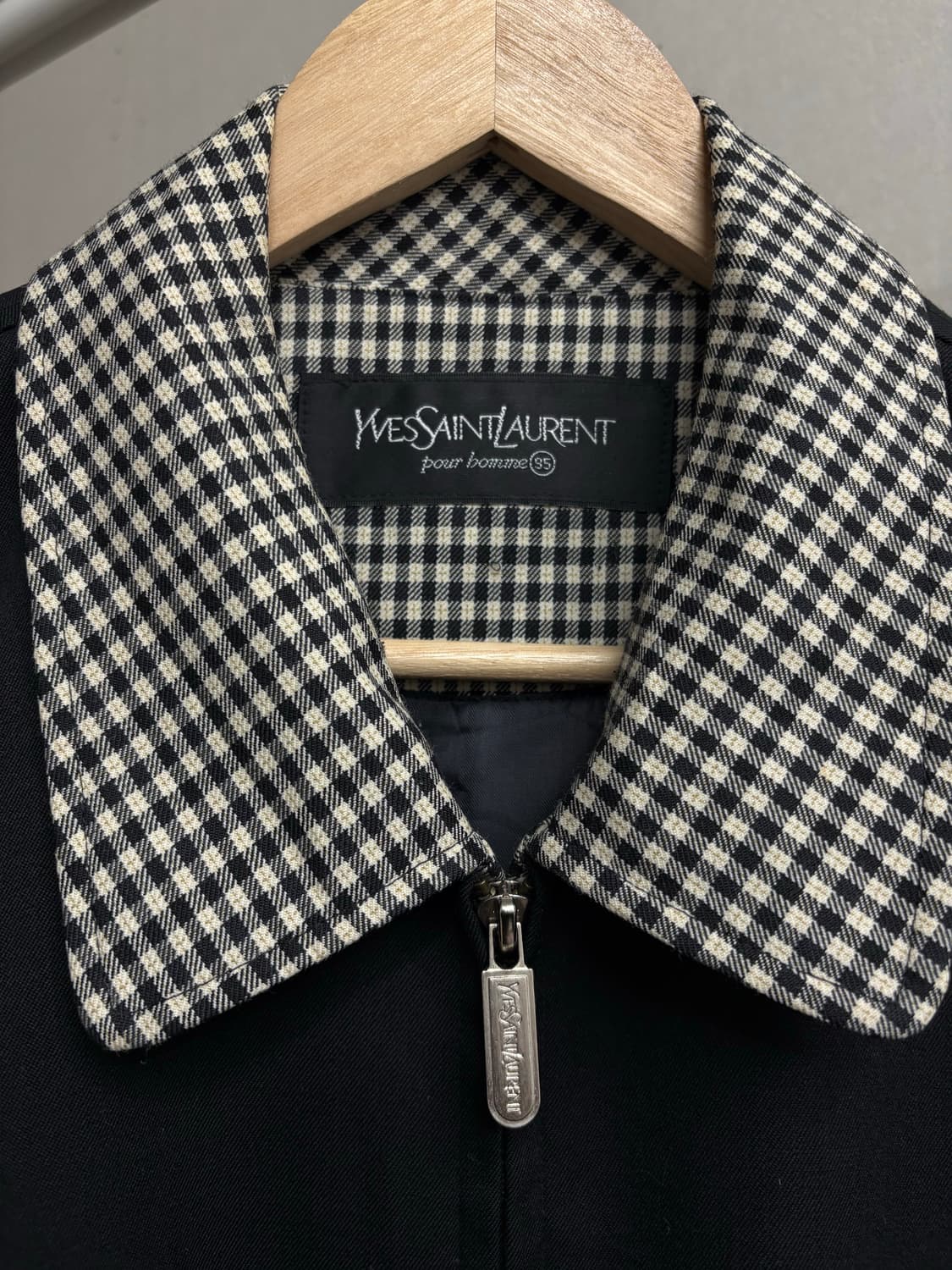 입생로랑00s 블랙 체크카라 자켓 상품이미지3
