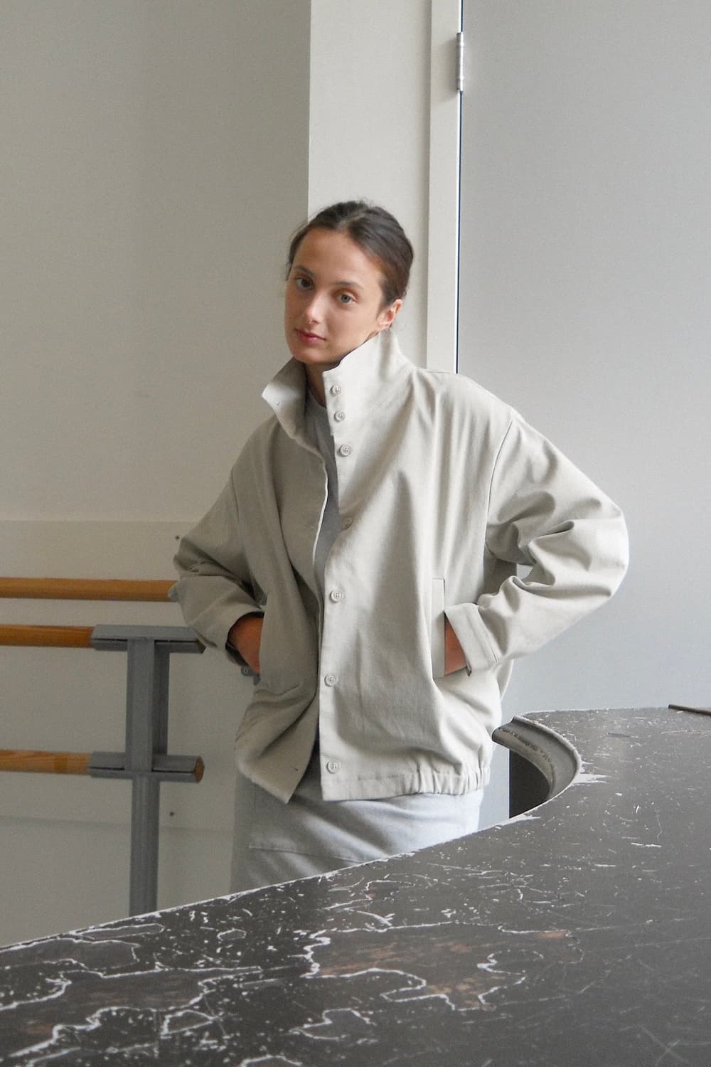 페스토) 하이넥 자켓 포그 상품이미지3