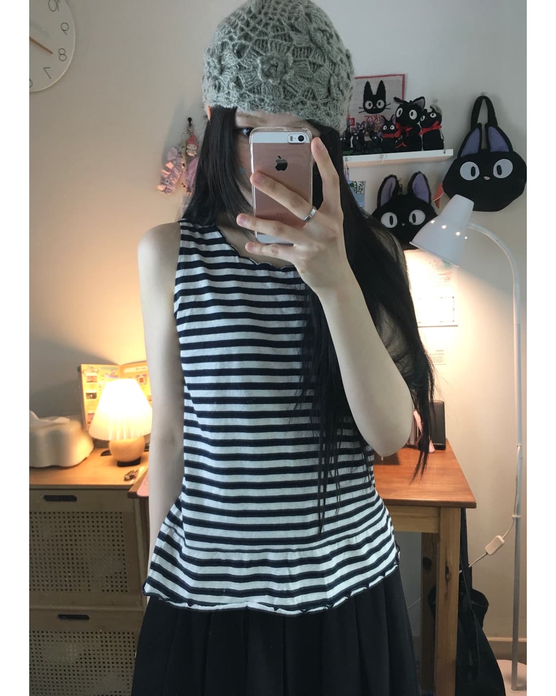 vintage ruffle sleeveless stripe 상품이미지1