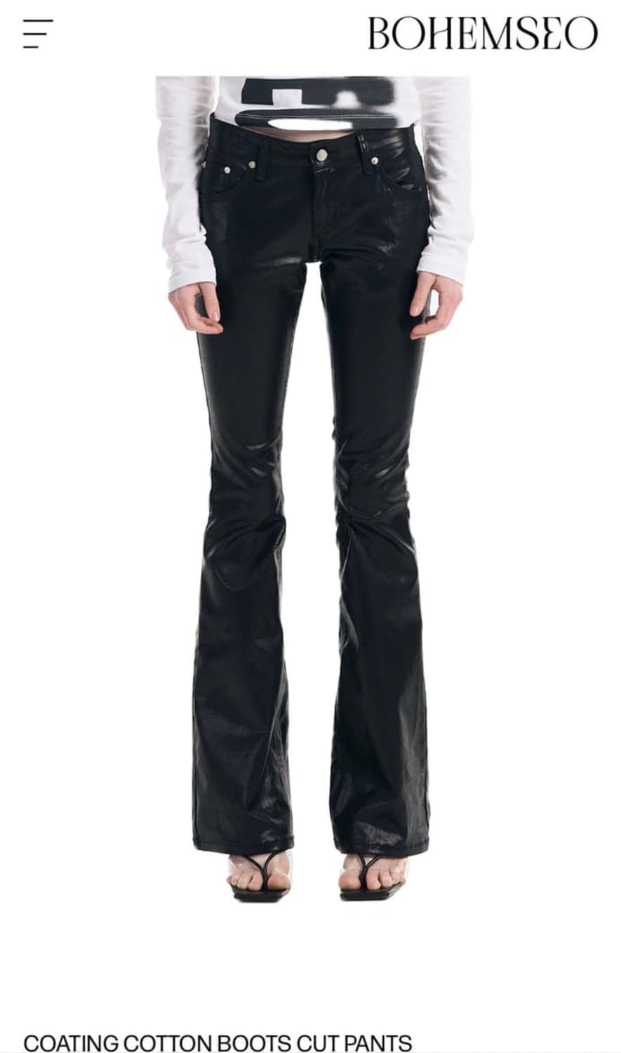 보헤미안서울 코팅 부츠컷 팬츠 상품이미지1