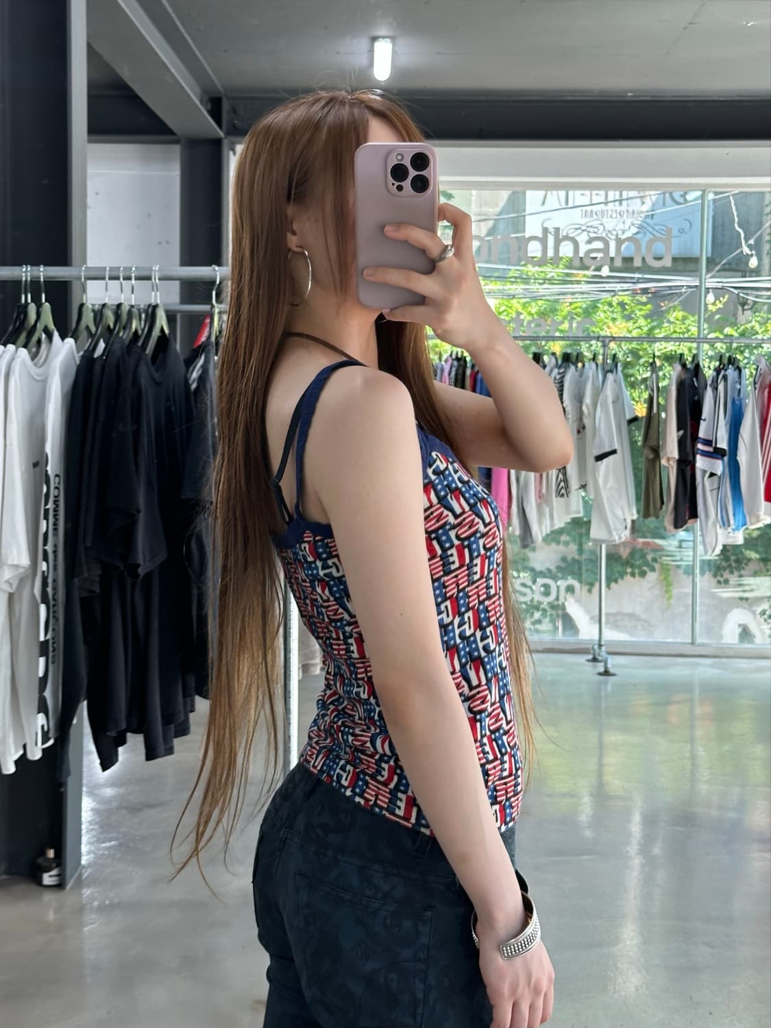 히스테릭글래머 스펠아웃 성조기 풀로고 슬리브리스 상품이미지4