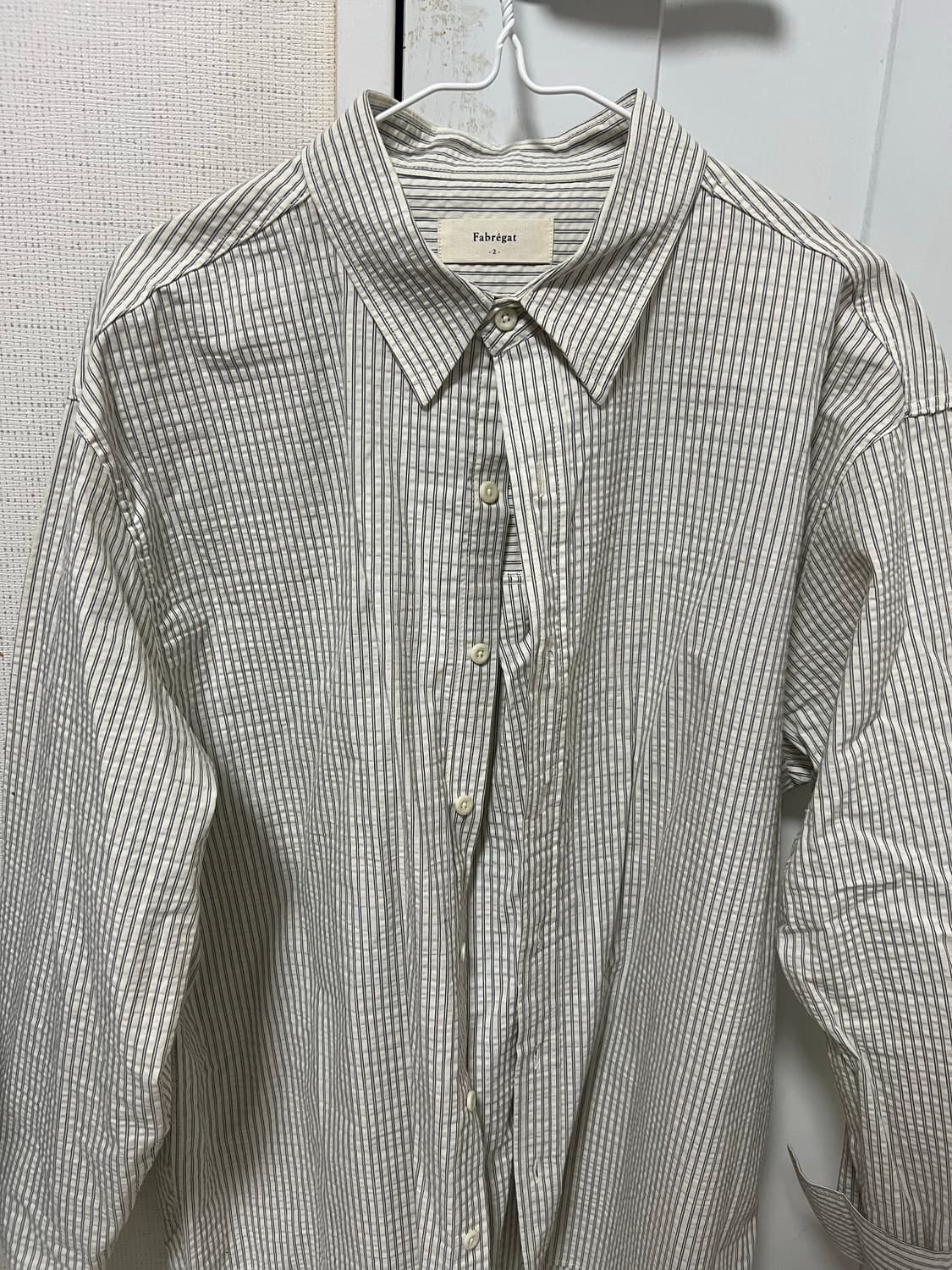 파브레가 시에나 시어서커 스트라이프 셔츠(아이보리) 상품이미지1