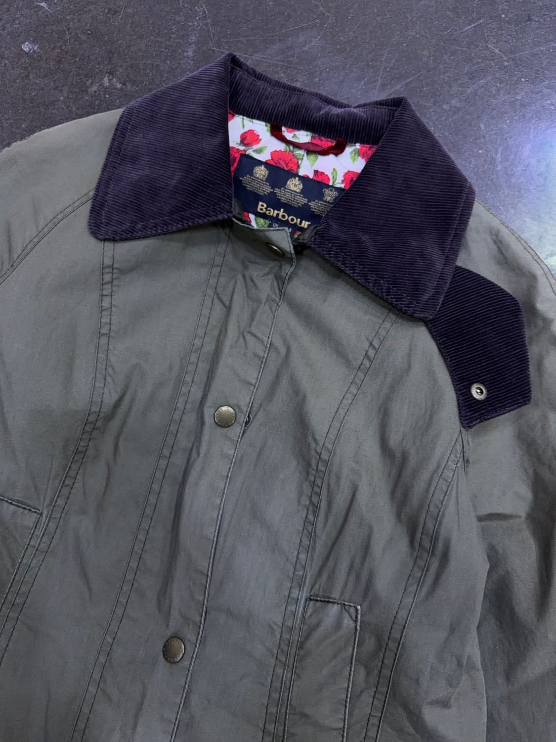 바버 로즈 비드넬 논왁스 자켓 올리브 UK8 상품이미지3