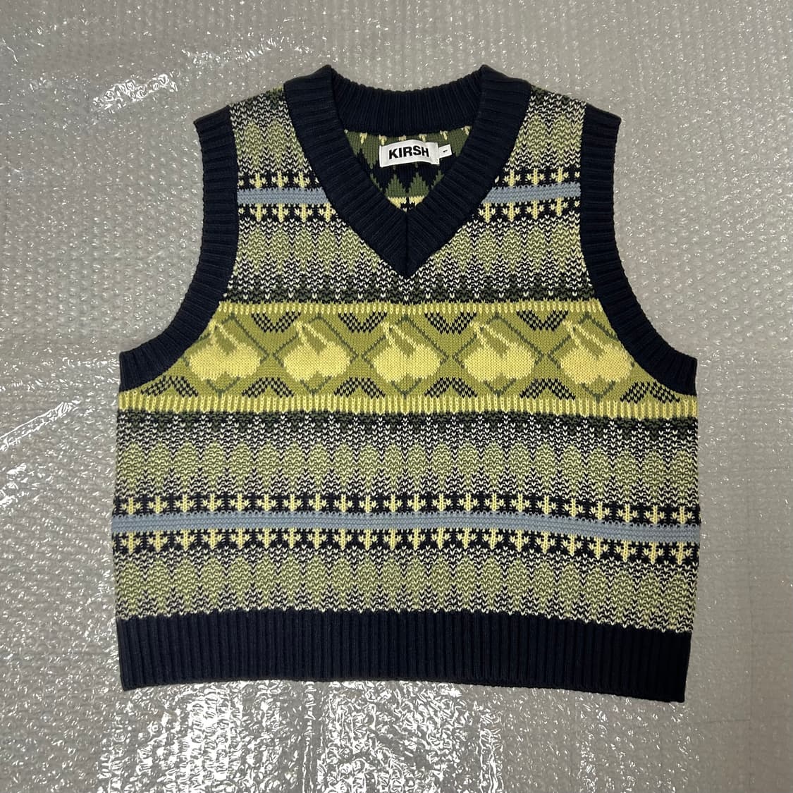 키르시 체리 노르딕 니트 베스트 니트 조끼 네이비 상품이미지2