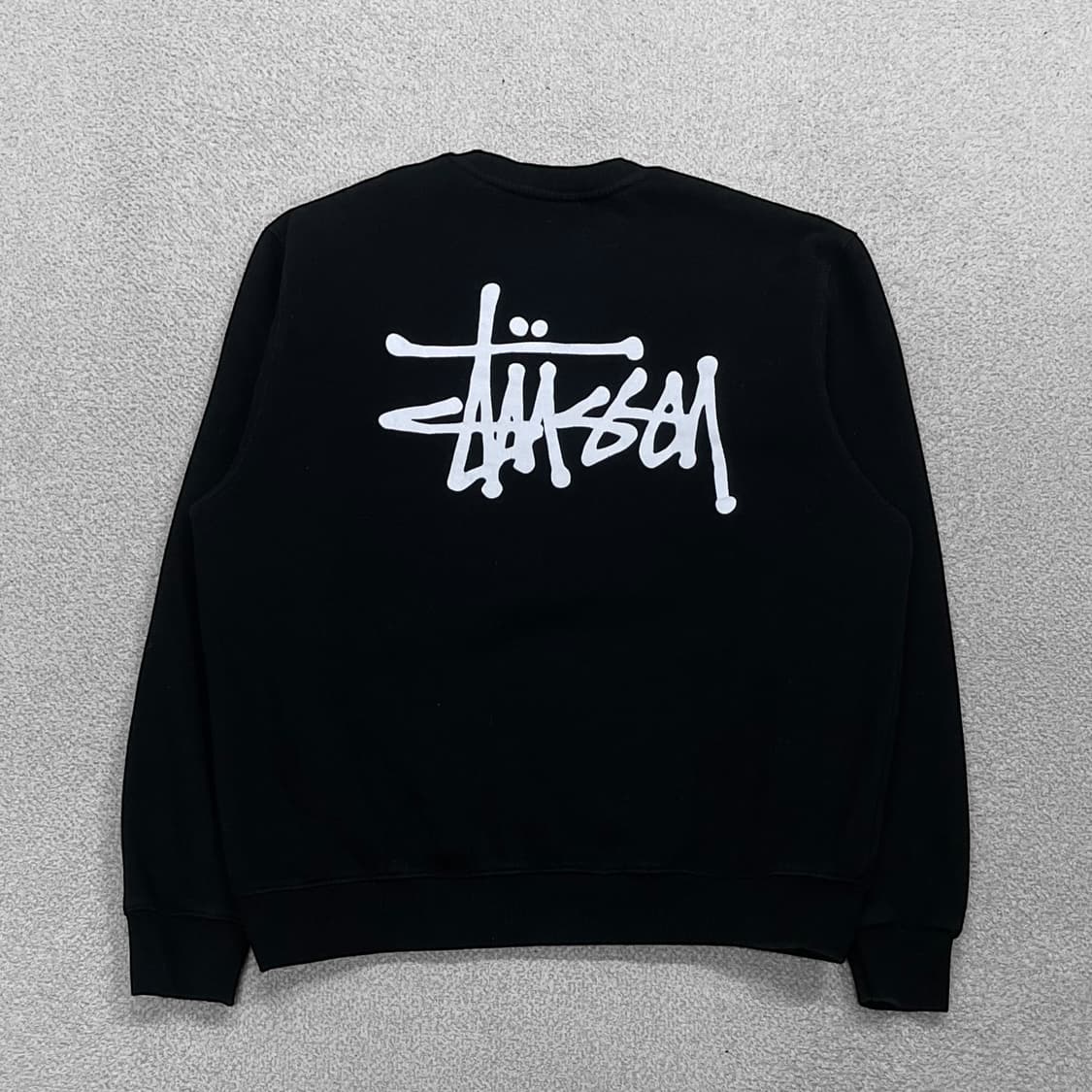 스투시 Stussy 베이직 로고 크루넥 맨투맨 블랙 상품이미지1